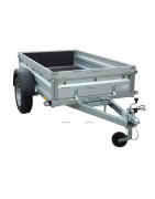 Valníkové přívěsné vozíky s koly vedle úložné plochy
